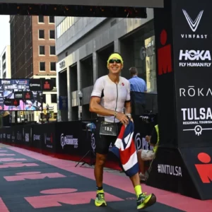 Bob Garcia after completing an Ironman triathlon
